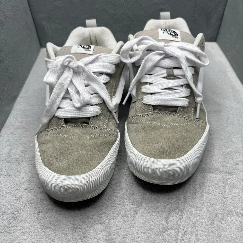 Vans Knu Skool Suede Chunky Skate Shoes Gray White Men's Size 12